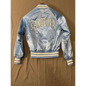 Vintage Chalk Line UNC Tar Heels Satin Jacket Kids 10/12 Blue Carolina Varsity